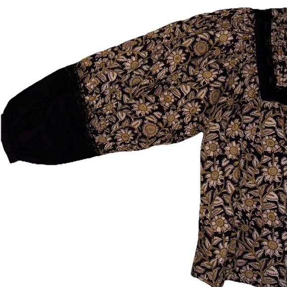 Anthropologie Cleobella Rafia Blouse Women’s Sz M Balloon Sleeves Peasant Boho - Picture 6 of 15